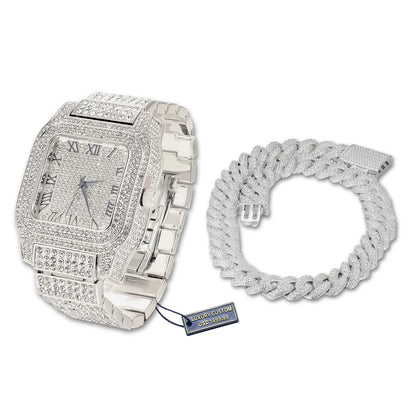 Bling Rapper Necklace, Watch+Bracelet Jewelry